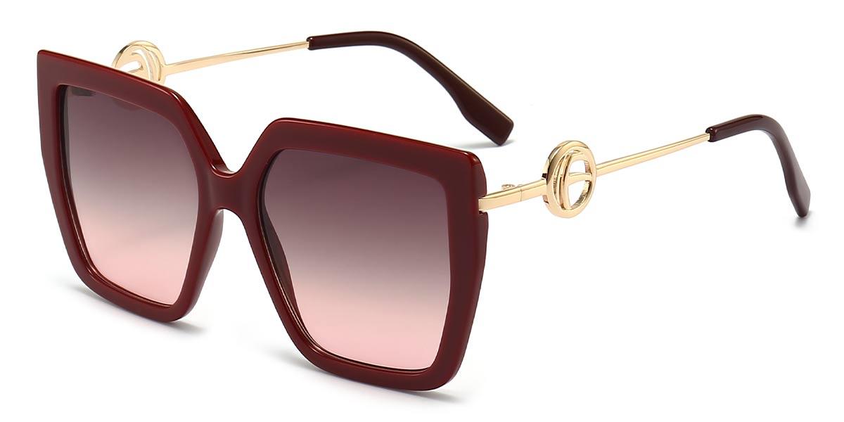 Red Grey Slvye - Square Sunglasses