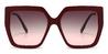 Red Grey Slvye - Square Sunglasses