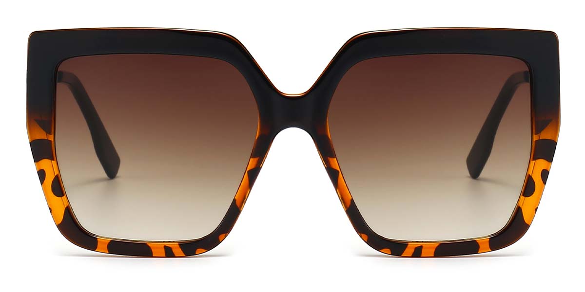 Tortoiseshell Gradual Brown - Square Sunglasses - Slvye