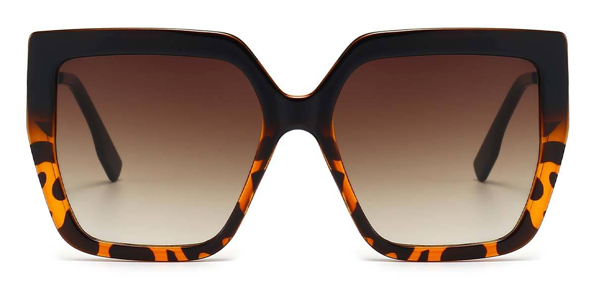 Tortoiseshell Gradual Brown Slvye - Square Sunglasses