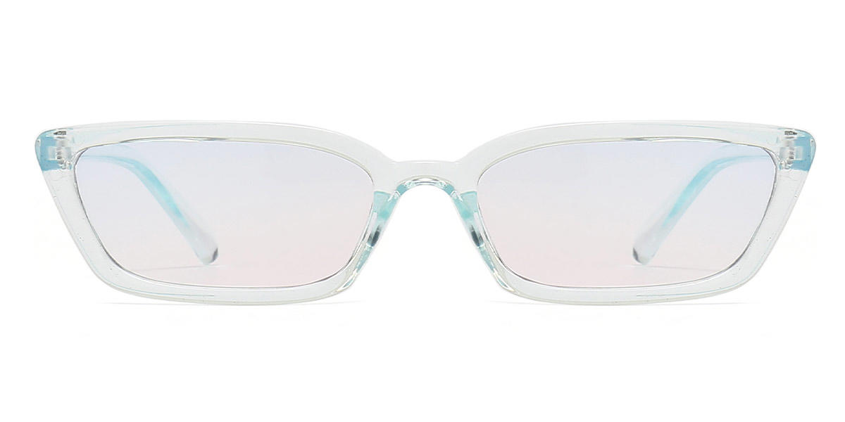Transparent Blue Blue Pink Kiki - Rectangle Sunglasses