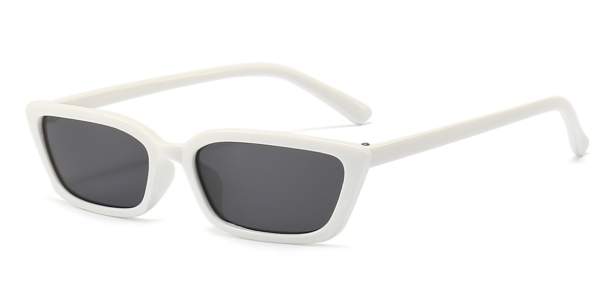 White Grey - Rectangle Sunglasses - Kiki