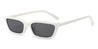 White Grey Kiki - Rectangle Sunglasses