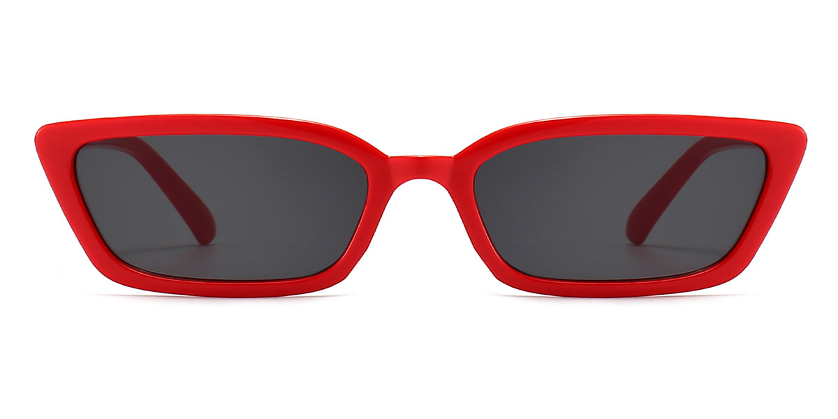 Red Grey - Rectangle Sunglasses - Kiki