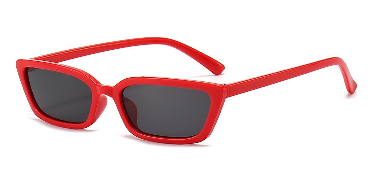 Red Grey Kiki - Rectangle Sunglasses