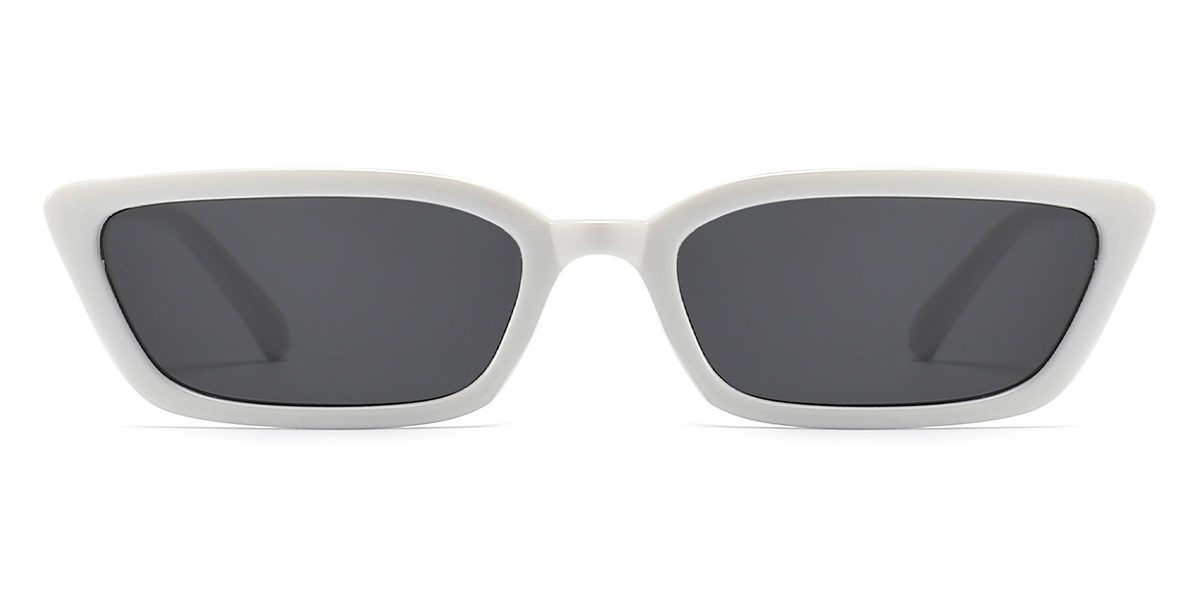 White Grey - Rectangle Sunglasses - Kiki