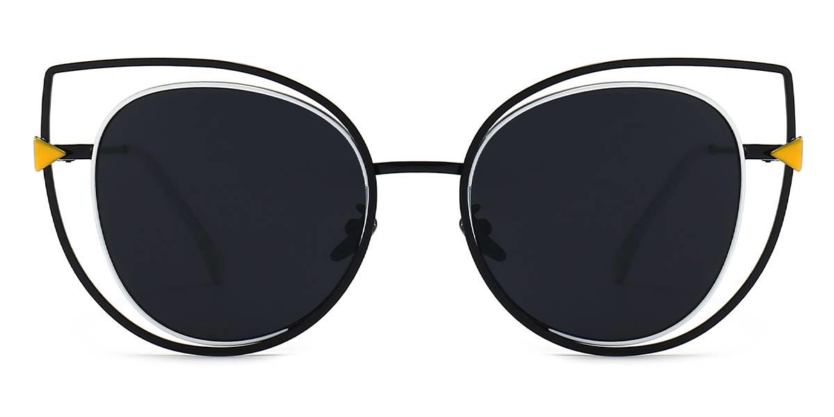Black Grey Pascale - Cat Eye Sunglasses