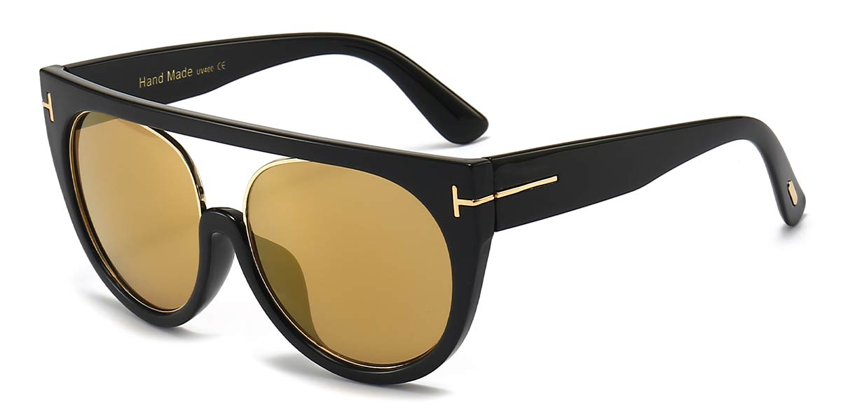 Black Gold Brown - Aviator Sunglasses - Zaria