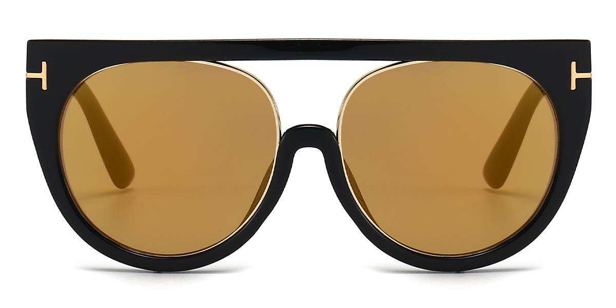 Black Gold Brown - Aviator Sunglasses - Zaria