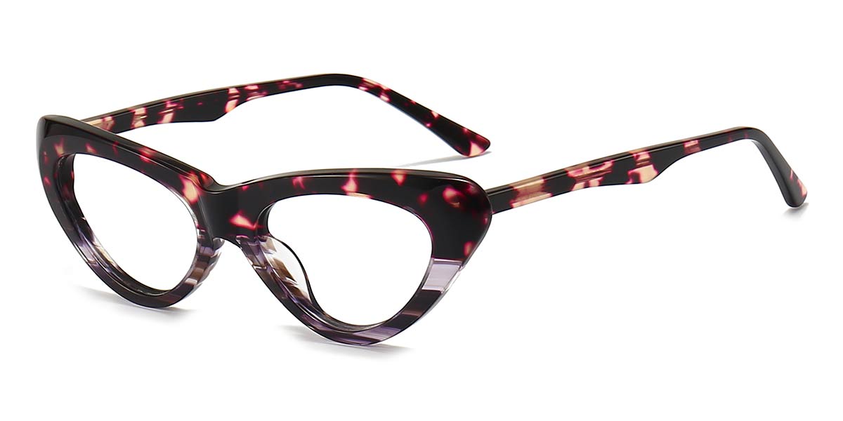 Purple Pink Tortoiseshell Anselm - Cat eye Glasses