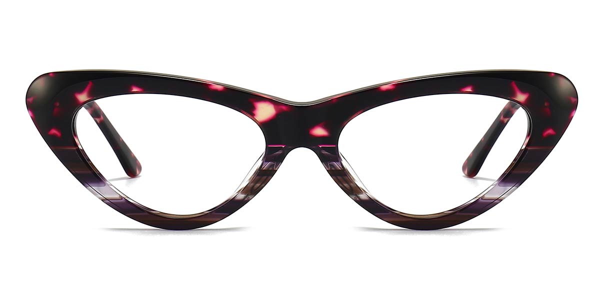 Purple Pink Tortoiseshell Anselm - Cat eye Glasses