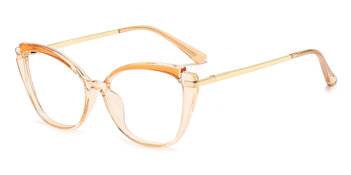 Orange - Cat eye Glasses - Nell