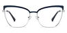 Silver Navy Blue Gia - Cat Eye Glasses