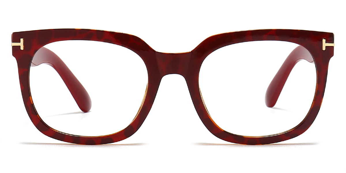 Red Inez - Square Glasses