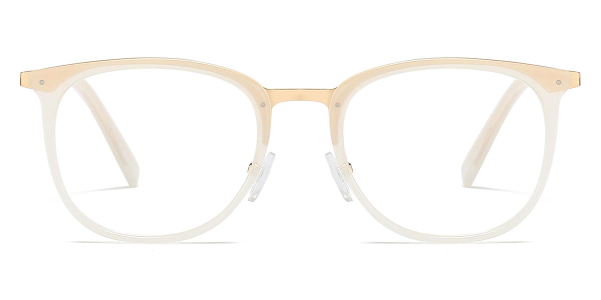 White Aurinda - Square Glasses