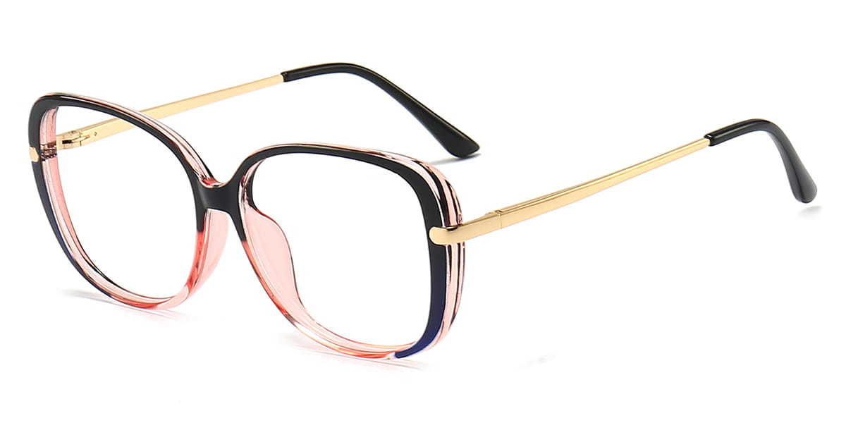 Black Pink Blue Channing - Oval Glasses