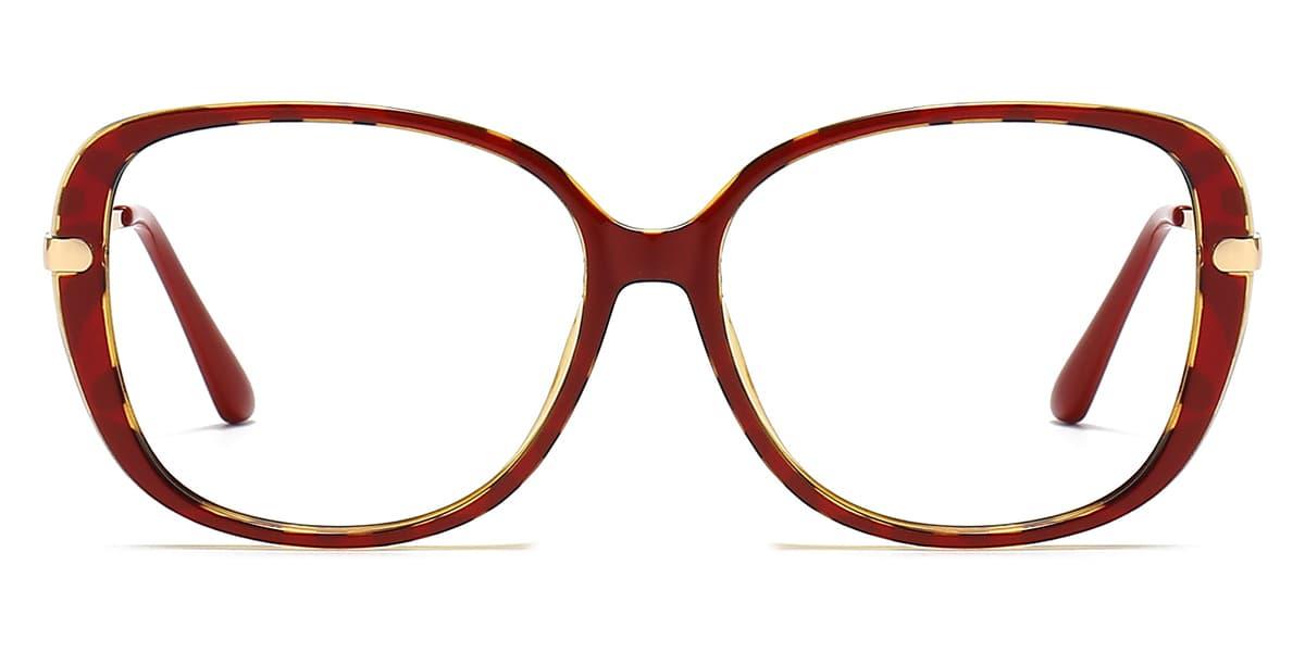 Red Tortoiseshell Channing - Oval Glasses