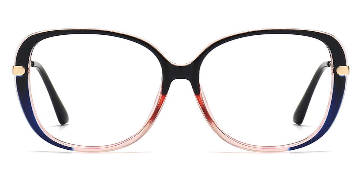 Black Pink Blue Channing - Oval Glasses
