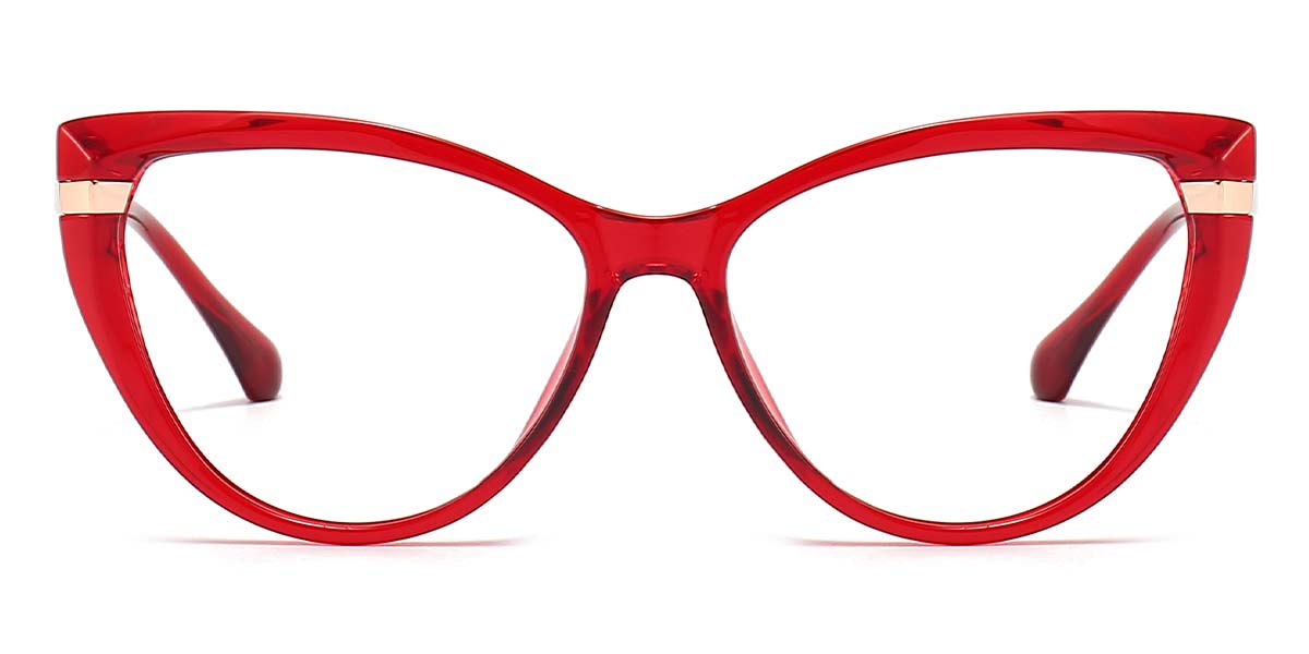 Red - Cat eye Glasses - Rumi