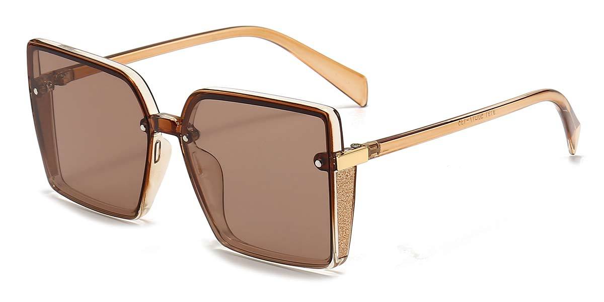 Brown Gradual Brown Phoenix - Square Sunglasses