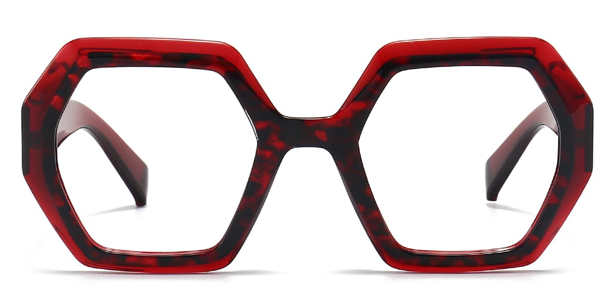 Red Spots - Square Glasses - Siobhan