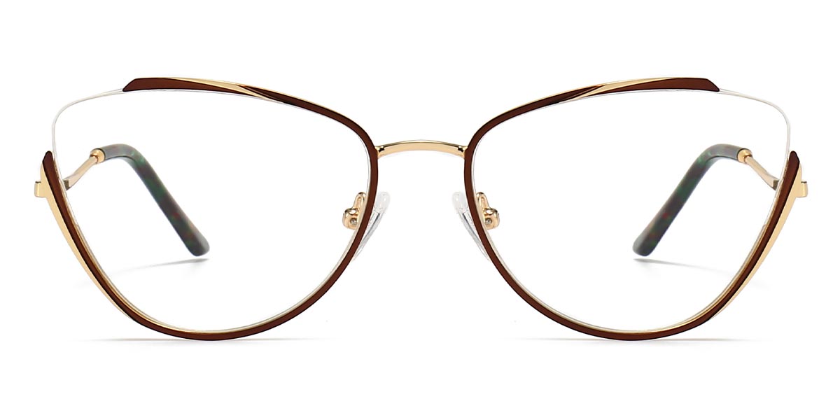 Brown - Cat eye Glasses - Peridot