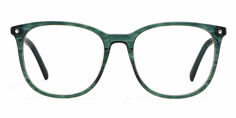 Pine Green Acacia - Square Glasses