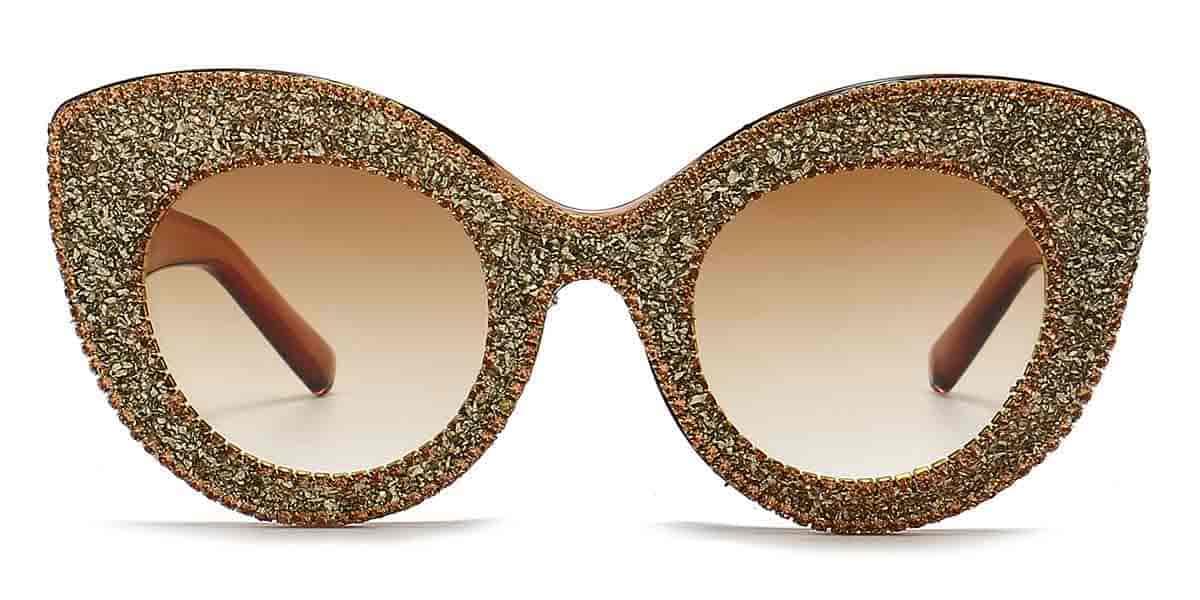 Gold Diamond Gradual Brown Imogen - Cat Eye Sunglasses