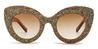 Gold Diamond Gradual Brown Imogen - Cat Eye Sunglasses