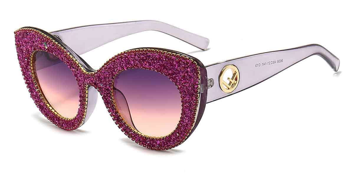 Purple Diamond Grey Pink - Cat eye Sunglasses - Imogen