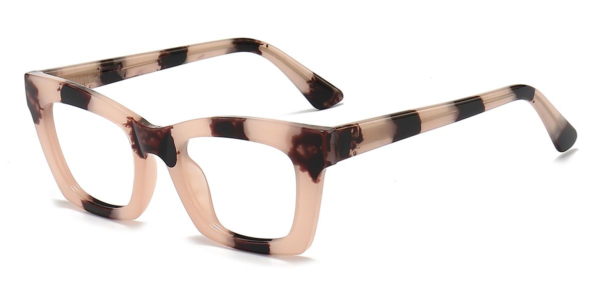 Pink Tortoiseshell - Rectangle Glasses - Laelia