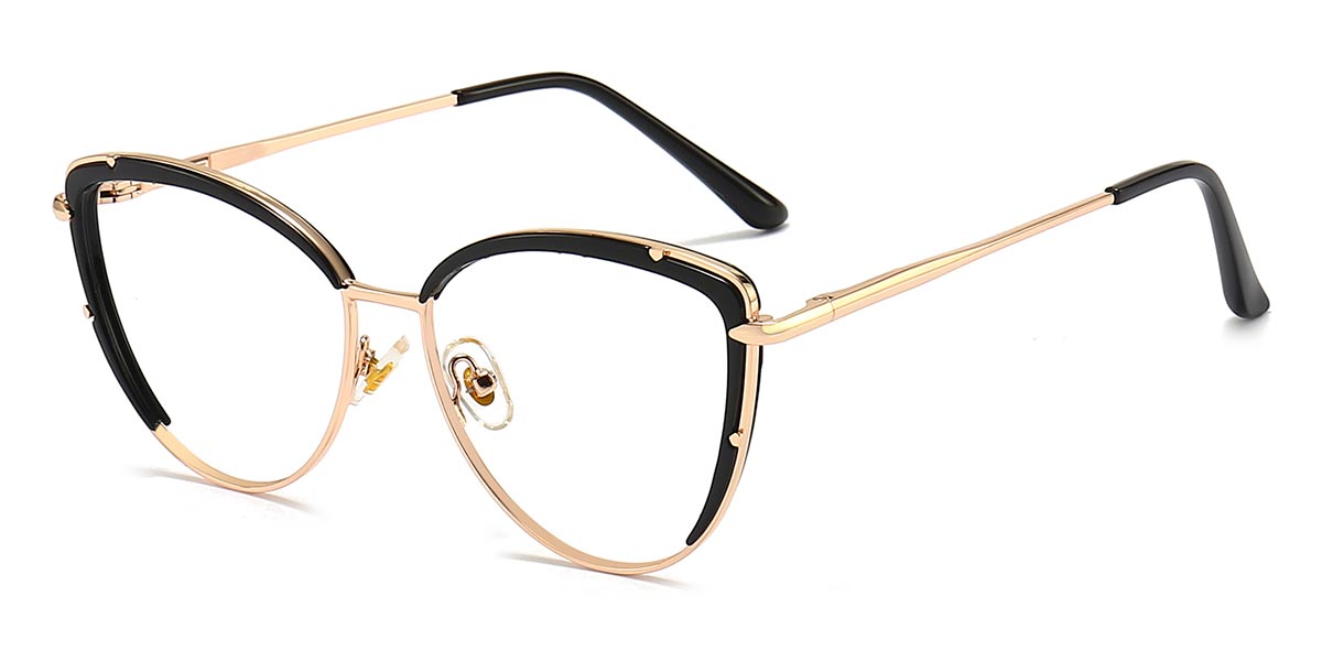 Black - Cat eye Glasses - Evathia