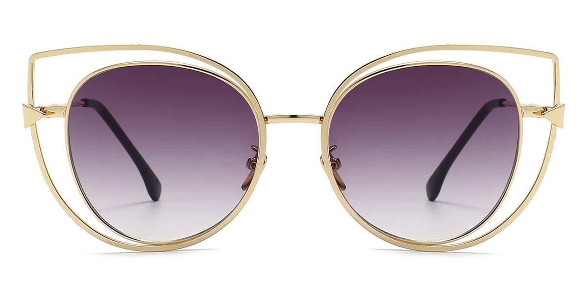 Gold Gradual Grey Pascale - Cat Eye Sunglasses