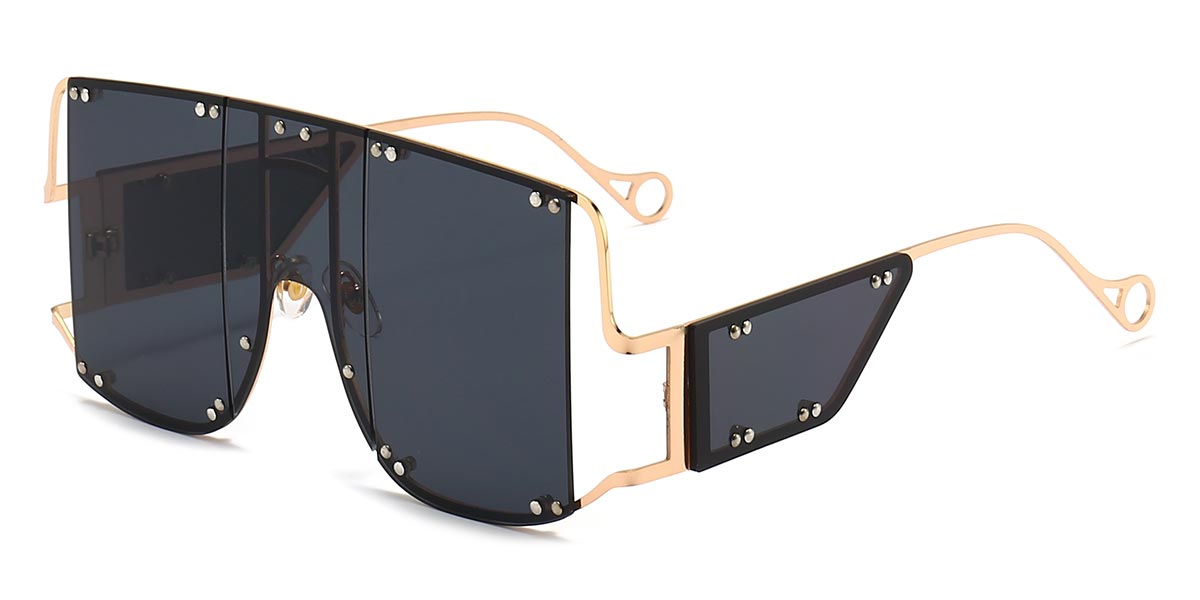 Gold Grey Cyra - Square Sunglasses
