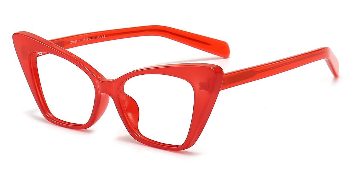 Red - Cat eye Glasses - Jayana