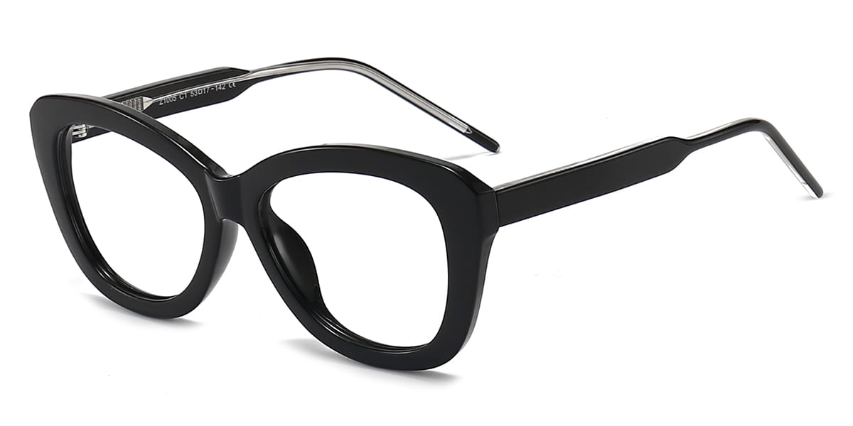 Black - Cat eye Glasses - Indigo