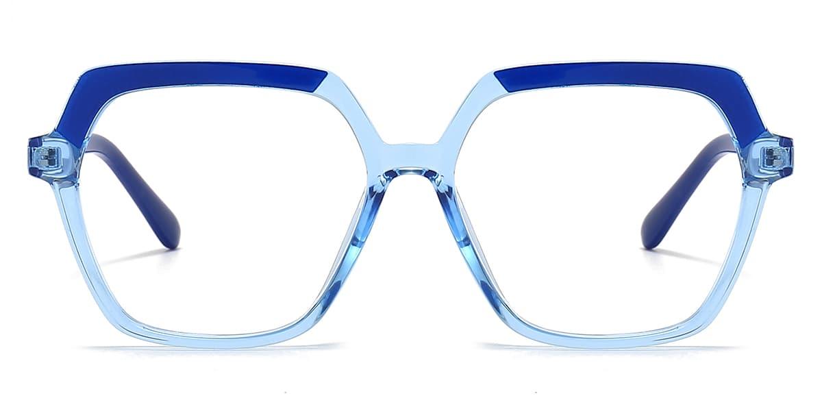 Blue Light Blue Jasper - Square Glasses