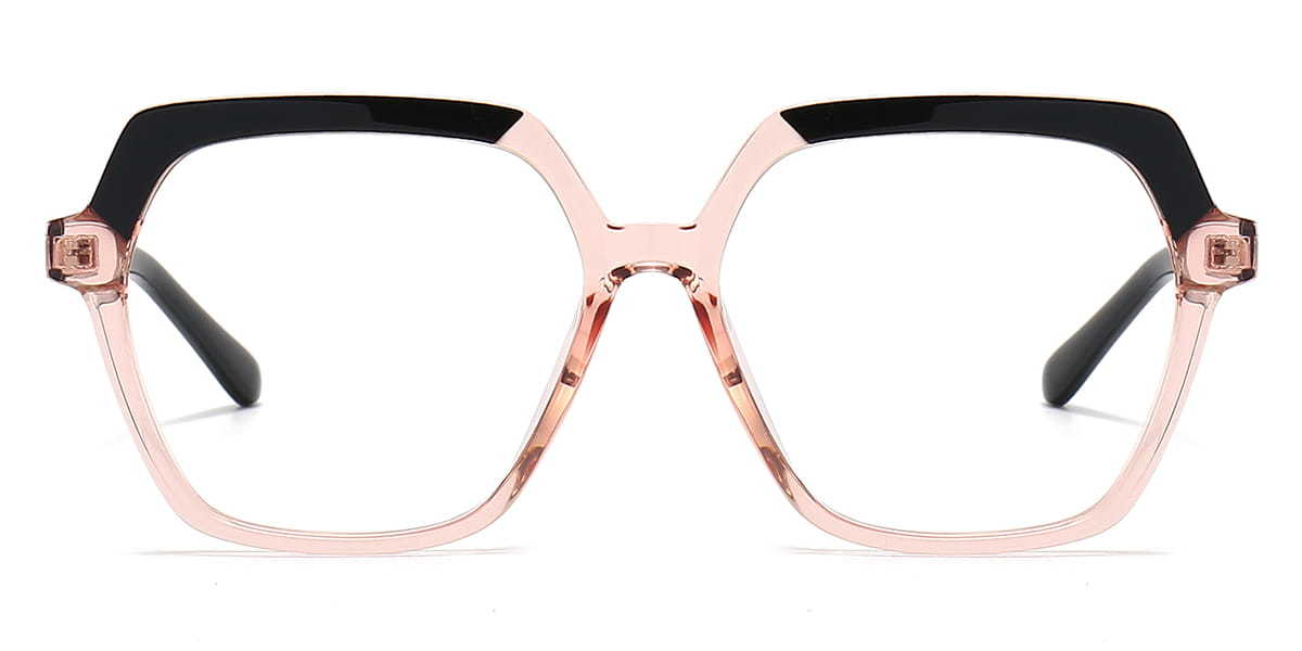 Black Pink Jasper - Square Glasses