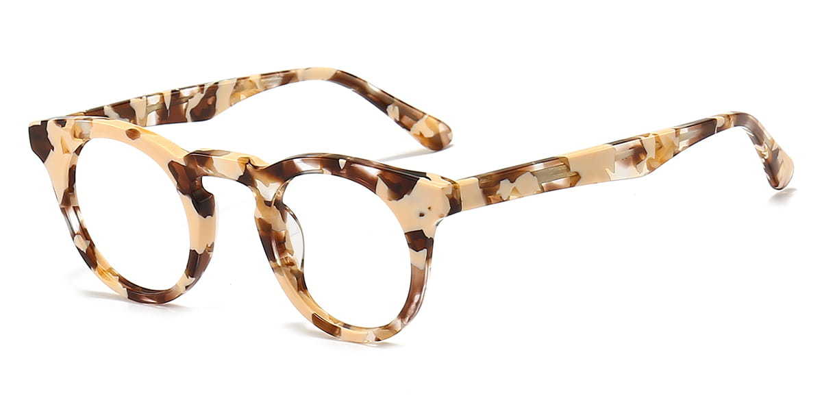 Beige Tortoiseshell Koko - Round Glasses