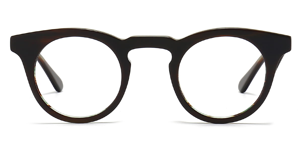 Black Woodgrain - Round Glasses - Koko