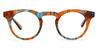 Blue Orange Woodgrain Koko - Round Glasses