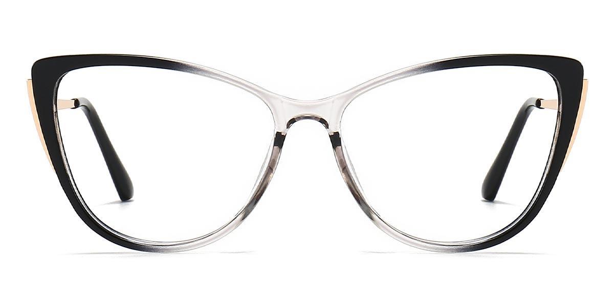 Black Clear Coral - Cat Eye Glasses
