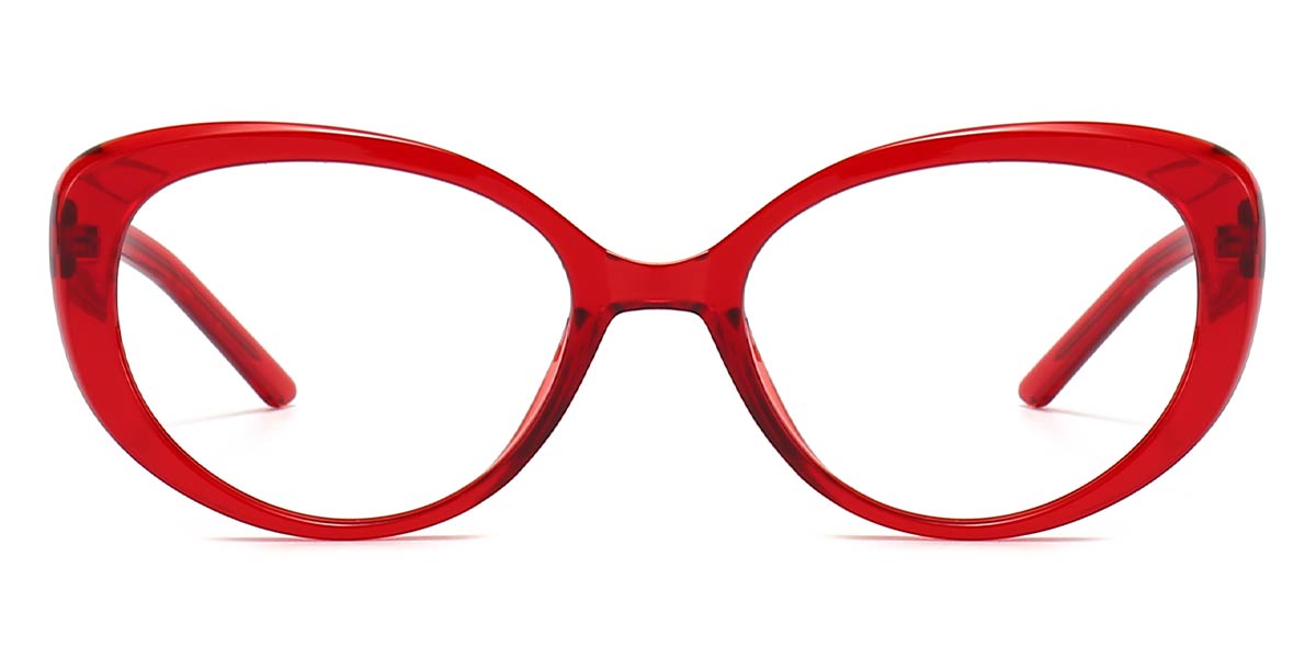 Red - Oval Glasses - Arya