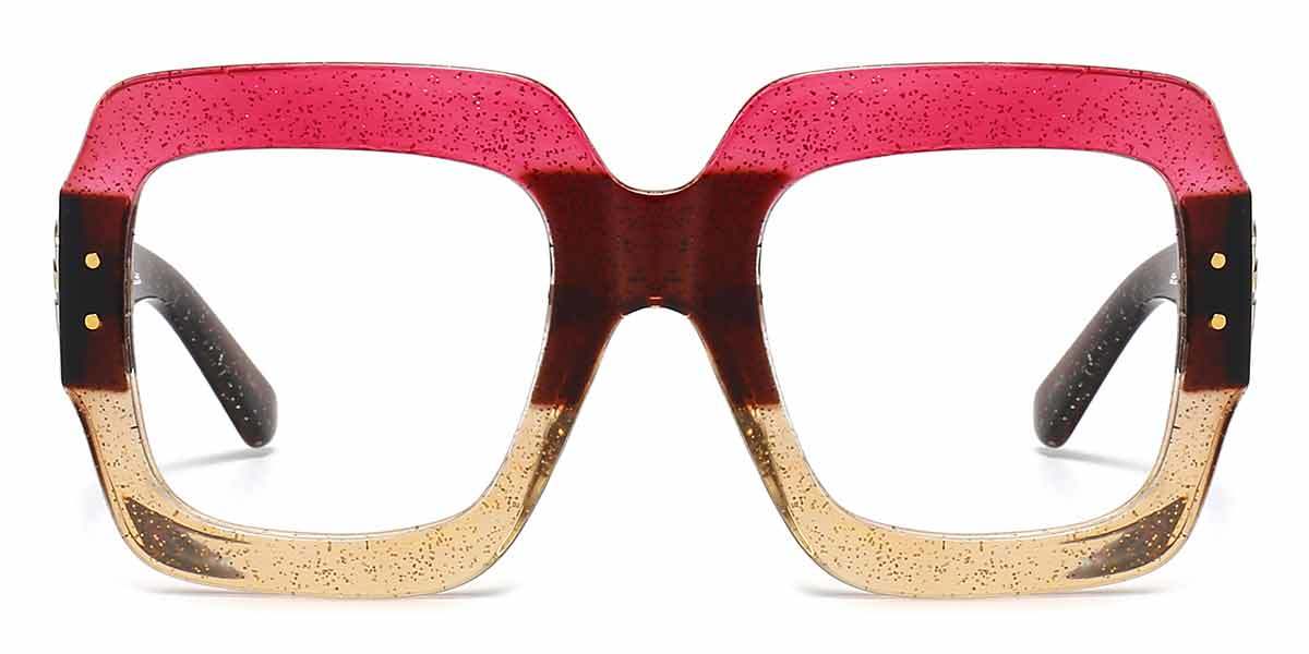 Crystal Pink Yellow Mnemosyne - Square Glasses