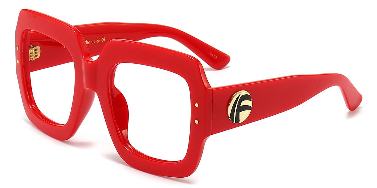 Red - Square Glasses - Mnemosyne