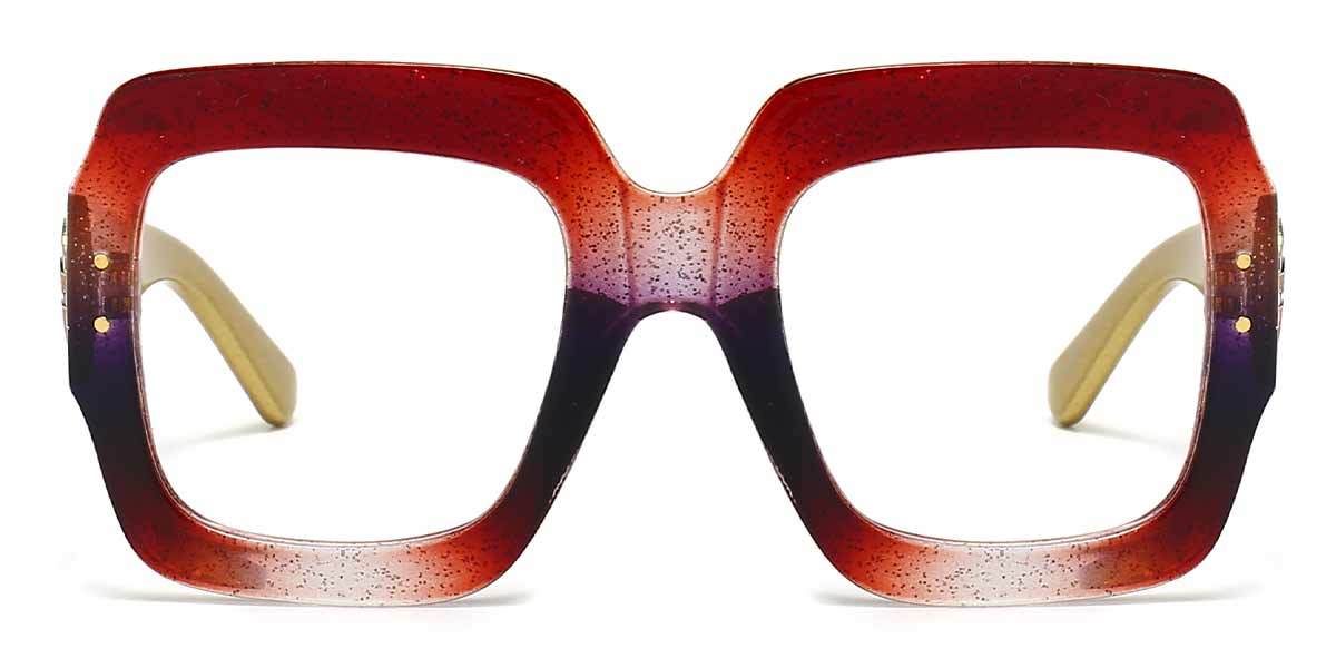 Crystal Red Purple Mnemosyne - Square Glasses