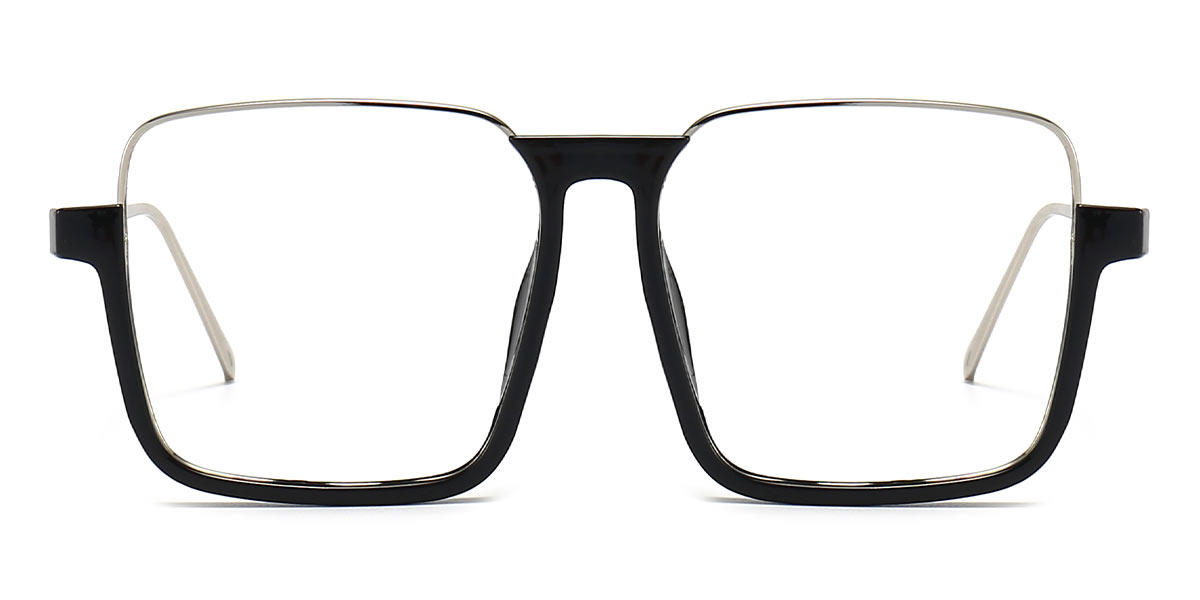 Black Silver Levi - Square Glasses