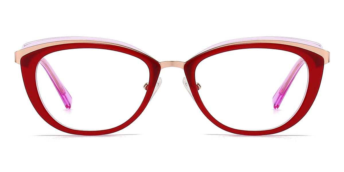 Red - Oval Glasses - Kenna