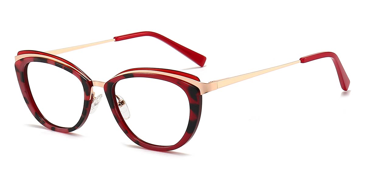Red Tortoiseshell - Oval Glasses - Kenna