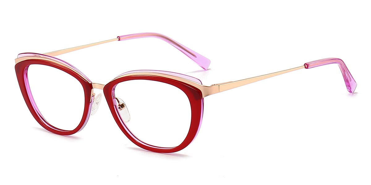 Red - Oval Glasses - Kenna